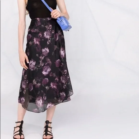 Vince Night Garden Handkerchief Drape Skirt - Picture 4 of 16